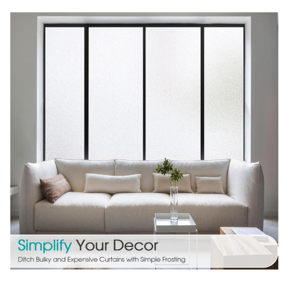 Window Privacy Film Frosted Glass Static Cling UV Insulation 17.5"x78.7" - Picture 5 of 9